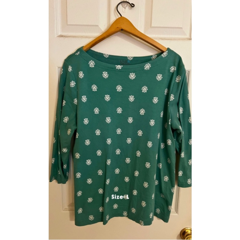 Croft & Barrow Teal Floral Blouse